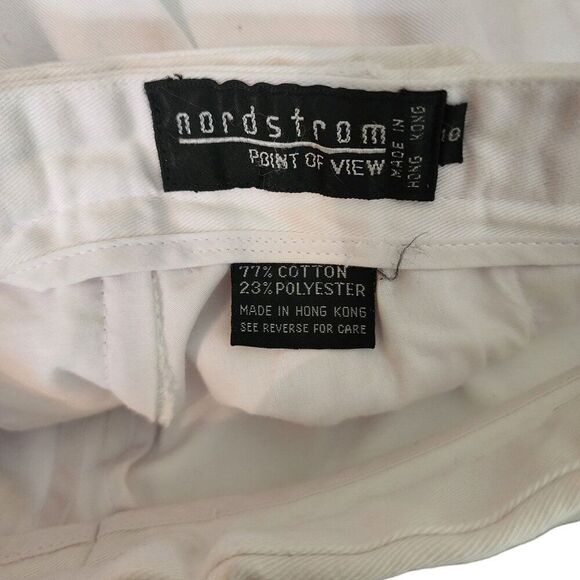 Vintage 80s Nordstrom Preppy Chinos Pants Womens Size 6 White Pleated - Picture 6 of 7